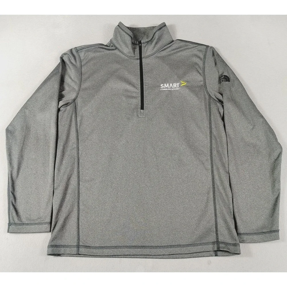 The North Face Pullover Mens Medium Gray Fleece 1/4 Zip Smart Communications